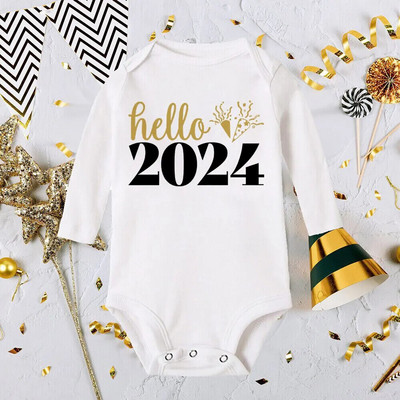 Tere, 2024. aasta vastsündinud beebipüksid pikkade varrukatega imikute kombinesoon See on minu esimene uusaasta beebipoistele tüdrukutele uusaasta ropa riided