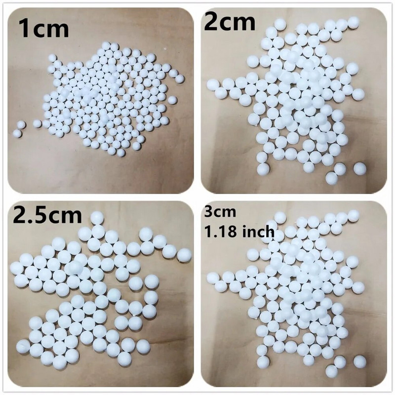 1cm 1,5cm 2cm 2,5cm 3cm 4cm baltas putas Apaļas bumbiņas Mini polistirola putuplasta rotājumi Ziemassvētku bumbas