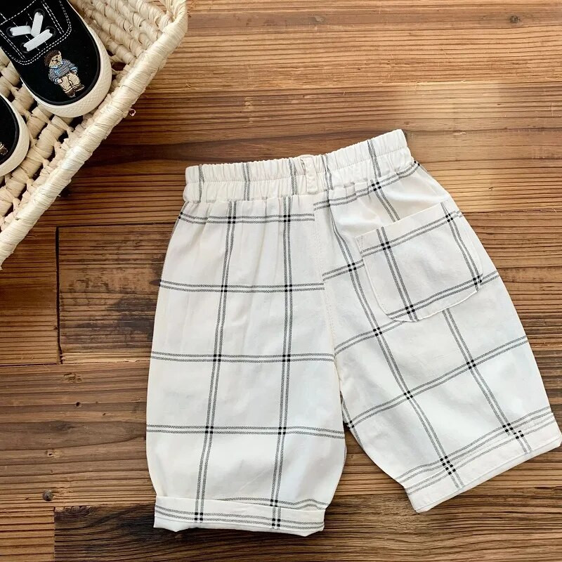Casual παιδικά σορτς 0-6 ετών Μικρό παιδί Παιδικά αγόρια Κοριτσάκι Ελαστική μέση καρό ψηλό γόνατο Παντελόνι κάτω τσέπη Καλοκαιρινά ρούχα