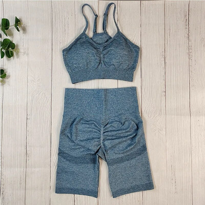 Σετ γυμναστικής Αθλητικά ρούχα Γυναικεία αθλητικά Σετ γιόγκα Κοντό κοστούμι γυμναστικής Αθλητική στολή για γυναίκες Ρούχα γυμναστικής