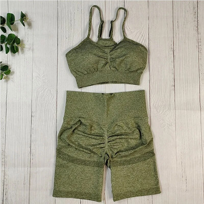 Σετ γυμναστικής Αθλητικά ρούχα Γυναικεία αθλητικά Σετ γιόγκα Κοντό κοστούμι γυμναστικής Αθλητική στολή για γυναίκες Ρούχα γυμναστικής