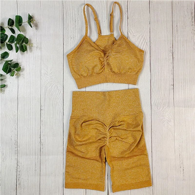 Σετ γυμναστικής Αθλητικά ρούχα Γυναικεία αθλητικά Σετ γιόγκα Κοντό κοστούμι γυμναστικής Αθλητική στολή για γυναίκες Ρούχα γυμναστικής