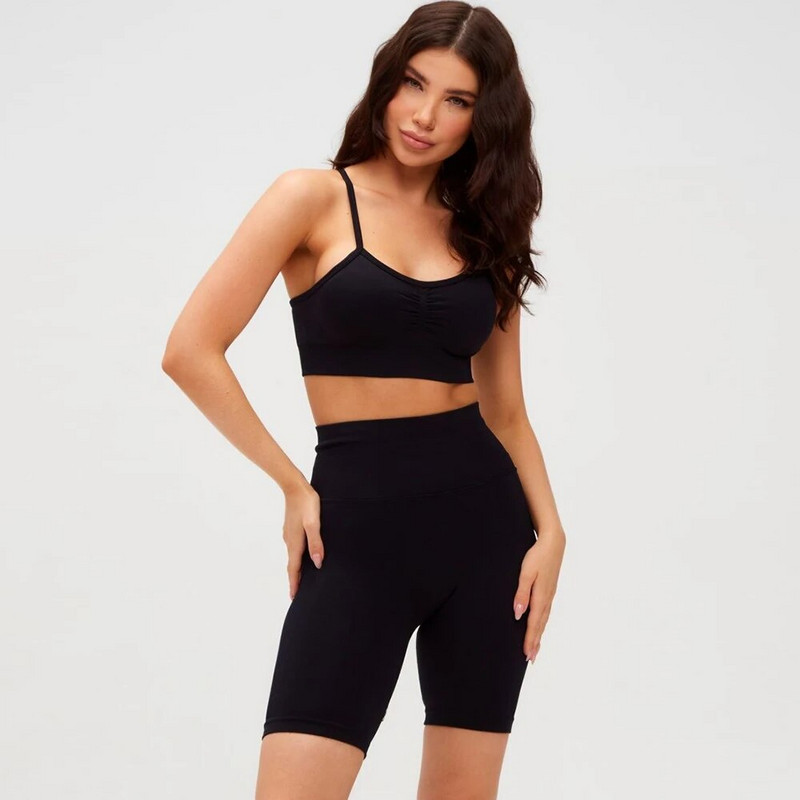 Σετ γυμναστικής Αθλητικά ρούχα Γυναικεία αθλητικά Σετ γιόγκα Κοντό κοστούμι γυμναστικής Αθλητική στολή για γυναίκες Ρούχα γυμναστικής