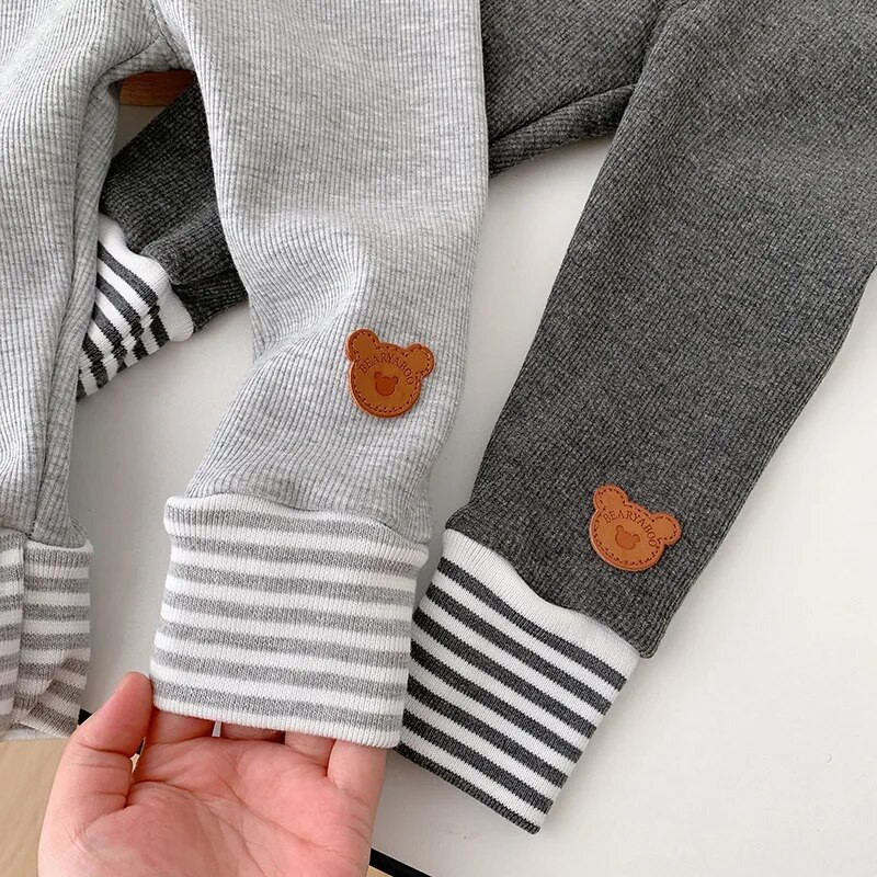 Uued talvised lapsed, tüdrukud, sametretuusid 0–5-aastased väikelapsed, elastsed vöökohad, karu all, püksid, triibulised ülerõivad, soojad sügisriided