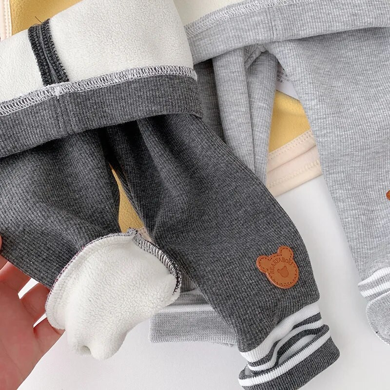 Uued talvised lapsed, tüdrukud, sametretuusid 0–5-aastased väikelapsed, elastsed vöökohad, karu all, püksid, triibulised ülerõivad, soojad sügisriided