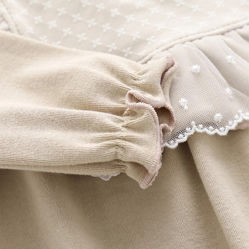 Ανοιξιάτικη φθινοπωρινή δαντέλα Νεογέννητο κοριτσάκι Ρούχα Πριγκίπισσα Ολόσωμη φόρμα Σετ ρούχων Κοριτσίστικο κορμάκι+ Καπέλα