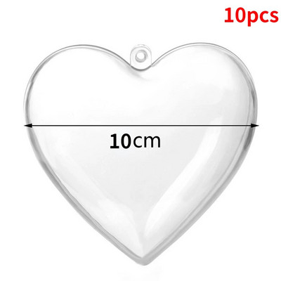 10 komada prozirne otvorene plastične kuglice s božićnim ukrasima, prozirna kuglica za božićnu zabavu, kutija za darove za djecu, ukrasi za poklone