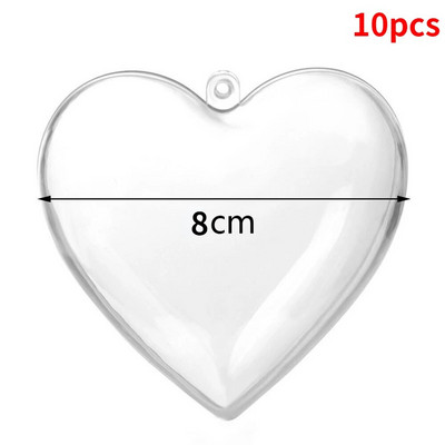 10 komada prozirne otvorene plastične kuglice s božićnim ukrasima, prozirna kuglica za božićnu zabavu, kutija za darove za djecu, ukrasi za poklone