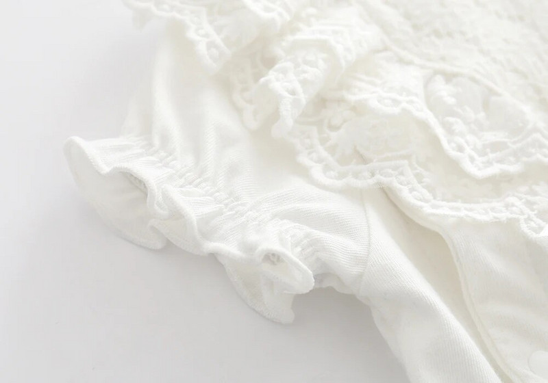 Princess Lace Flowers Νεογέννητα Βρεφικά Ολόσωμα Κοριτσίστικα Ρούμπερες για Καλοκαιρινή Βρεφικά Ολόσωμα Ρούχα