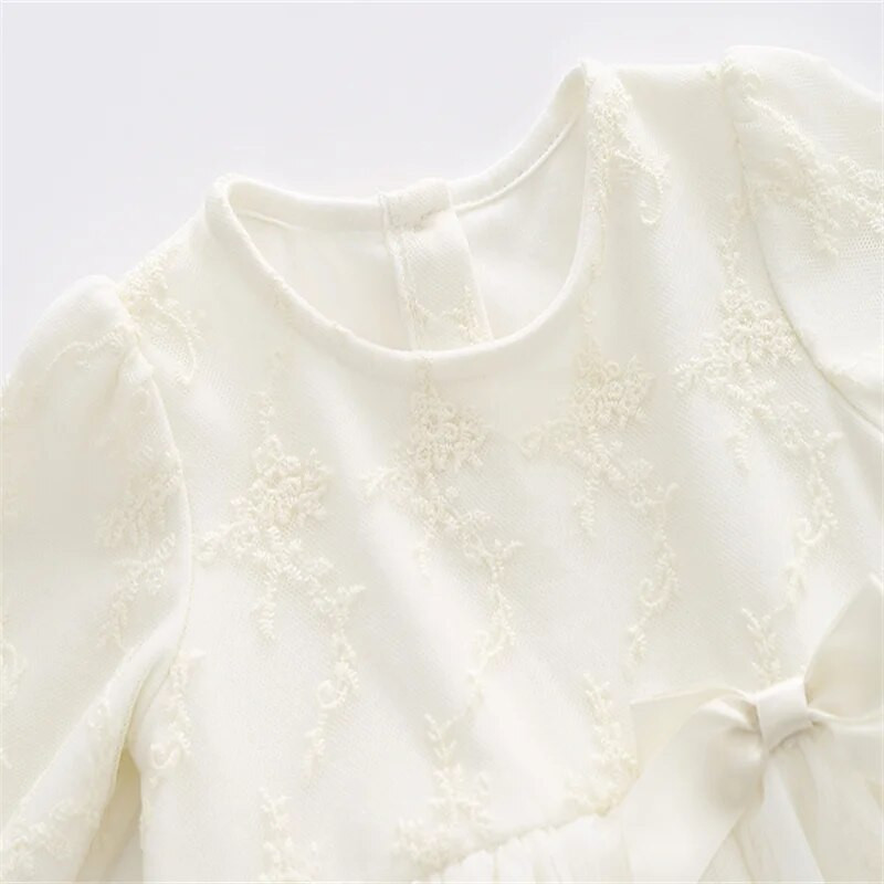 Φθινοπωρινό Δαντελένιο Φιόγκο Νεογέννητο Κοριτσάκι Φορμάκια Μακρυμάνικα Πριγκίπισσα Κορίτσια Φορμάκια Ρούχα + Καπέλα