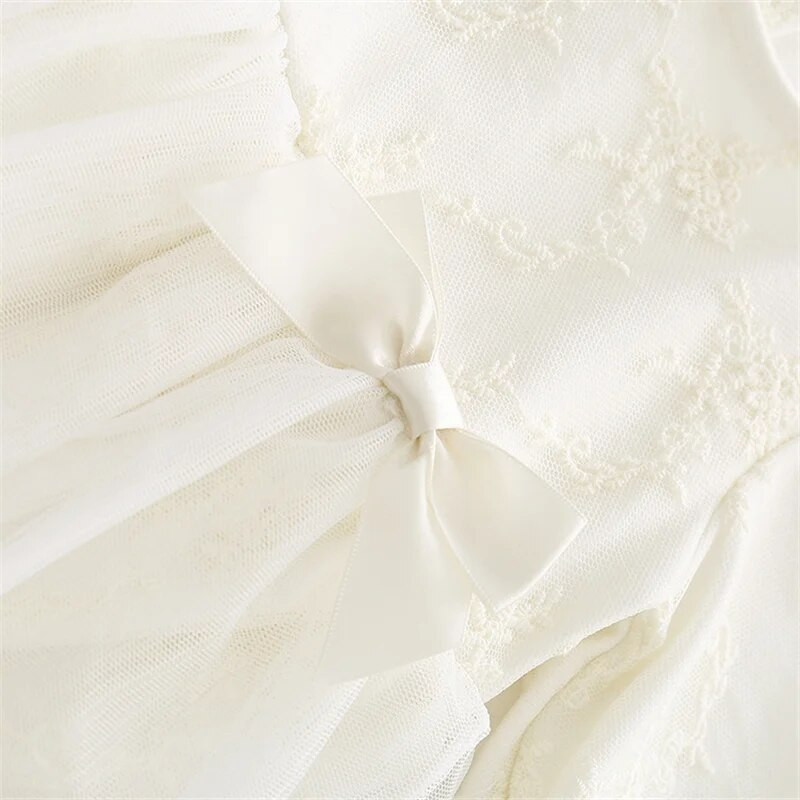 Φθινοπωρινό Δαντελένιο Φιόγκο Νεογέννητο Κοριτσάκι Φορμάκια Μακρυμάνικα Πριγκίπισσα Κορίτσια Φορμάκια Ρούχα + Καπέλα