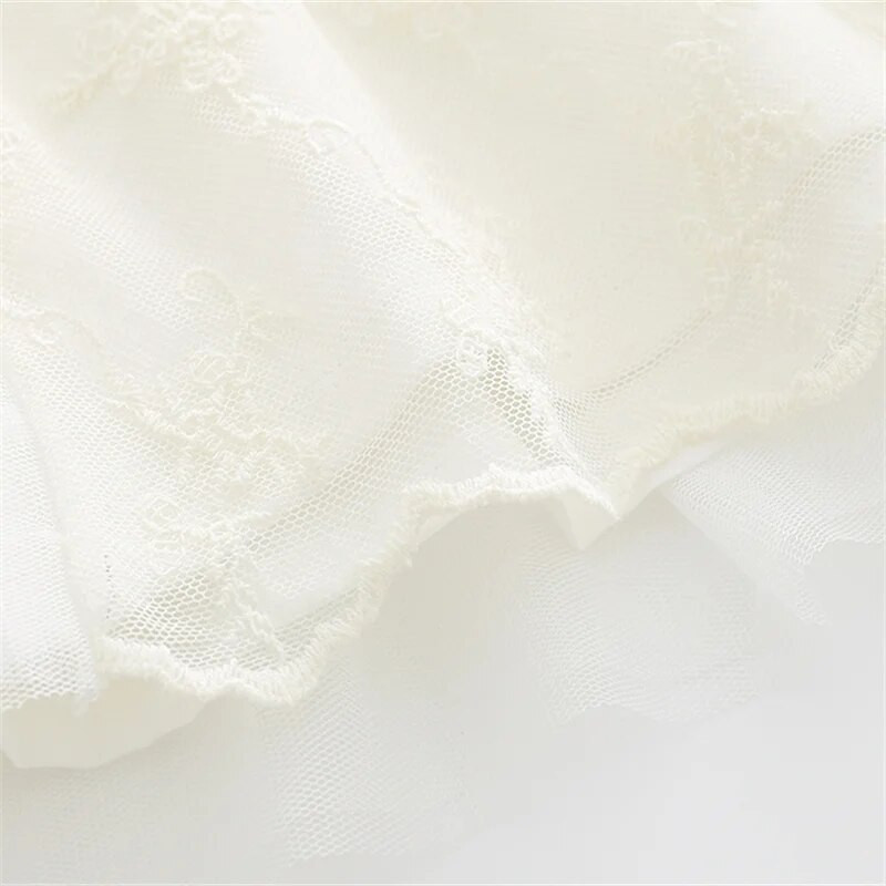 Ruffles Mežģīņu bantīte jaundzimušo meiteņu kleitu komplekts Princesei rudens ar garām piedurknēm svinīgas kleitas 1 gadu meiteņu apģērbi