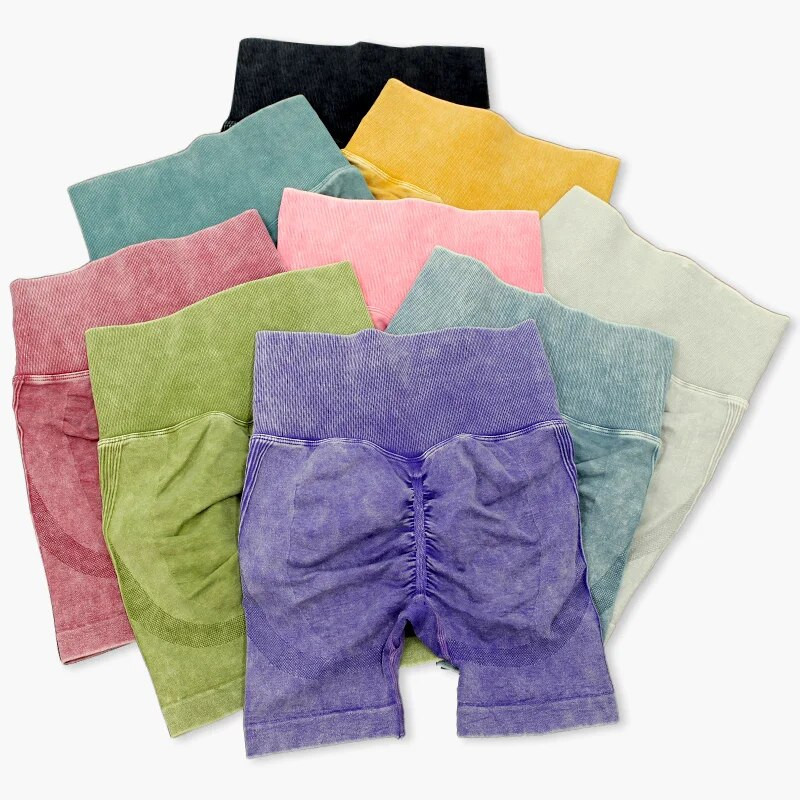 Vasaras šorti sporta zāles komplekts Sieviešu garām piedurknēm Crop Top sporta kostīmi Fitness Push Up legingi Treniņu komplekti Sieviešu jogas apģērbs Apģērbs