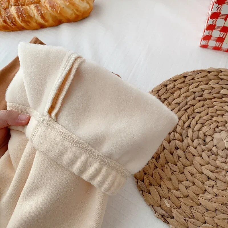 Vaikiški antblauzdžiai 0–5 m. Vaikams berniukams mergaitėms elastinga juosmuo dryžuota vilna stora šilta kelnių apatinė apatinė viršutinė apranga Laisvalaikio žieminiai drabužiai