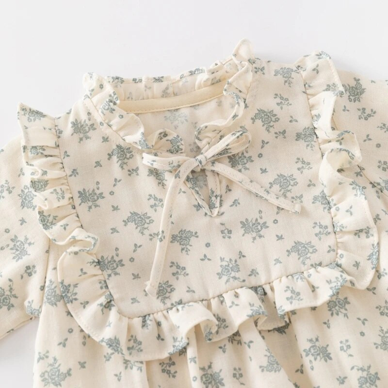 Pavasara rudens puķaini jaundzimušo bodiji Princeses kokvilnas meiteņu kombinezoni Apģērbi zīdaiņu krekliņi + cepures