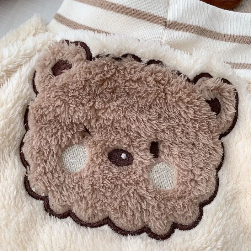 2023. gada ziemas bikses zīdaiņiem 0–2 gadi jaundzimušajam zēnam, meitenei ar augstu vidukli, multfilma, lācis, PP, bikses, flīss, biezs, silts apakšējais apģērbs.