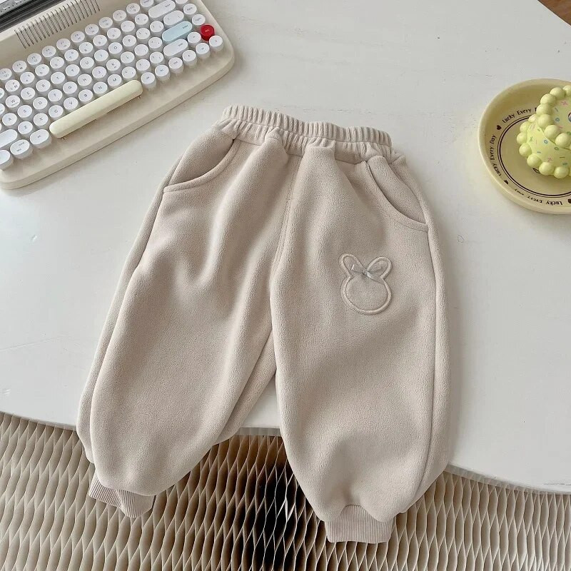 Aranyos gyerek lány nadrág 0-5 éves kisgyermek gyerekeknek egyszínű rugalmas derék masni Polar polár kocogó nadrág felsőruházat téli ruhák