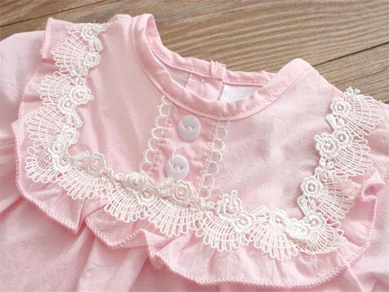 Princeses Mežģīnes Meiteņu Apģērbi Pavasara Rudens Kokvilnas Bodijs Onesie Kombinezoni + Cepure