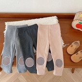 2023. gada ziema, bērnu meiteņu legingi 0–5 gadus veci mazuļi, elastīgi viduklis, flīss, biezs, silts virsdrēbes