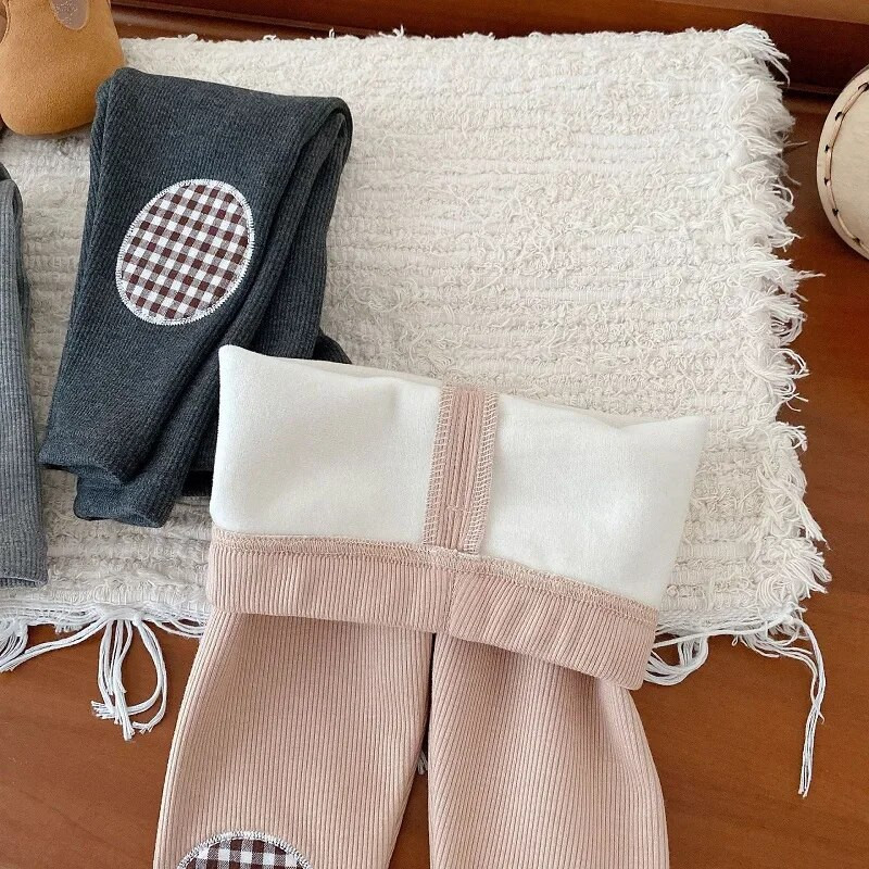 2023. gada ziema, bērnu meiteņu legingi 0–5 gadus veci mazuļi, elastīgi viduklis, flīss, biezs, silts virsdrēbes