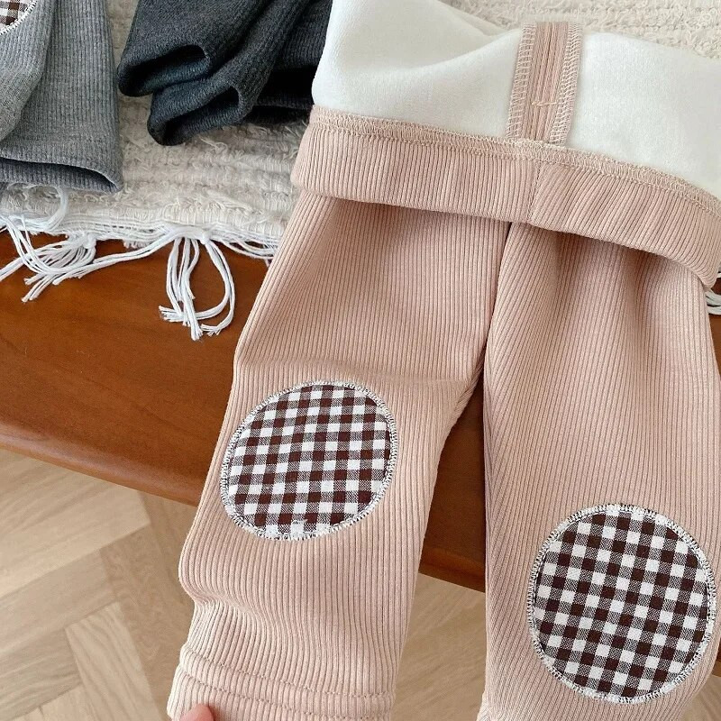 2023. gada ziema, bērnu meiteņu legingi 0–5 gadus veci mazuļi, elastīgi viduklis, flīss, biezs, silts virsdrēbes
