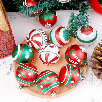 6 τεμ/κουτί Χριστουγεννιάτικες μπάλες στολίδια Χριστουγεννιάτικα μενταγιόν κρεμαστά στο σπίτι Διακόσμηση Χριστουγεννιάτικου πάρτι 2024 Navidad Natal Πρωτοχρονιάτικα δώρα