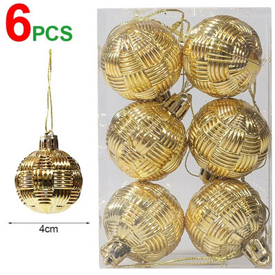 6 τεμ/κουτί Χριστουγεννιάτικες μπάλες στολίδια Χριστουγεννιάτικα μενταγιόν κρεμαστά στο σπίτι Διακόσμηση Χριστουγεννιάτικου πάρτι 2024 Navidad Natal Πρωτοχρονιάτικα δώρα