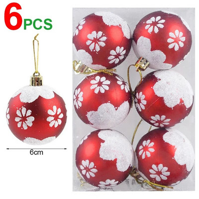 6 τεμ/κουτί Χριστουγεννιάτικες μπάλες στολίδια Χριστουγεννιάτικα μενταγιόν κρεμαστά στο σπίτι Διακόσμηση Χριστουγεννιάτικου πάρτι 2024 Navidad Natal Πρωτοχρονιάτικα δώρα