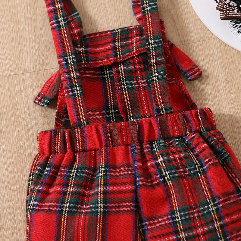 ma&baby 6m-4Y Ziemassvētki Toddler Zīdainis Mazulis Meitene Romper bez piedurknēm Ruffle Pleds Kombinezons Ziemassvētku Kostīmi Apģērbs D01