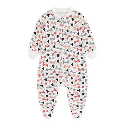 Kiddiezoom 0-12 μηνών Cartoon μακρυμάνικο φερμουάρ Βρεφικά αγόρια κοριτσίστικα φόρμες 100% βαμβάκι μαλακές νεογέννητες φόρμες