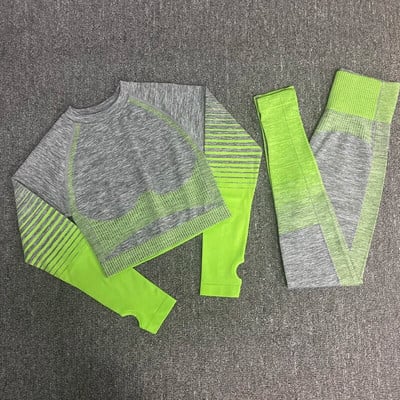 κοστούμια γιόγκα γυναικεία σετ γιόγκα ενδύματα γυμναστικής Γυναικεία αθλητική στολή γυμναστικής Ρούχα για τρέξιμο κορυφαία κολάν γιόγκα γυναικών Άνευ ραφής σετ γυμναστικής