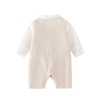 Gentleman\'s Newborn Baby Boys Rompers Ανοιξιάτικη Φθινοπωρινή μακρυμάνικη φόρμα Boy Onesie Ρούχα