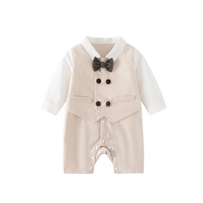 Gentleman`s Newborn Baby Boys Rompers Ανοιξιάτικη Φθινοπωρινή μακρυμάνικη φόρμα Boy Onesie Ρούχα