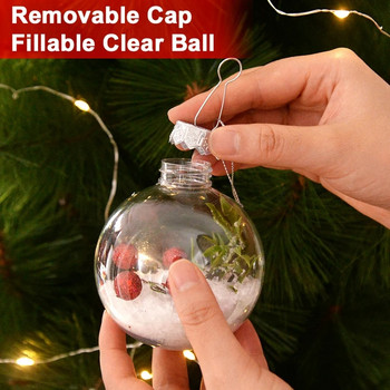 6 τμχ Διαφανές πλαστικό χριστουγεννιάτικο στολίδι που γεμίζει με χριστουγεννιάτικο δέντρο Κρεμαστό μπιχλιμπίδι 2023 Χριστουγεννιάτικη διακόσμηση σπιτιού Navidad Δώρο