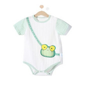 Lovely Cartoon Frog Newborn Παιδικές φόρμες Βρεφικά αγόρια για κορίτσια Rompers 2021 Unisex καλοκαιρινά ρούχα κοντά μανίκια 100% καθαρό βαμβάκι