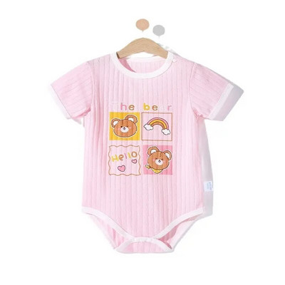 Lovely Cartoon Frog Newborn Παιδικές φόρμες Βρεφικά αγόρια για κορίτσια Rompers 2021 Unisex καλοκαιρινά ρούχα κοντά μανίκια 100% καθαρό βαμβάκι