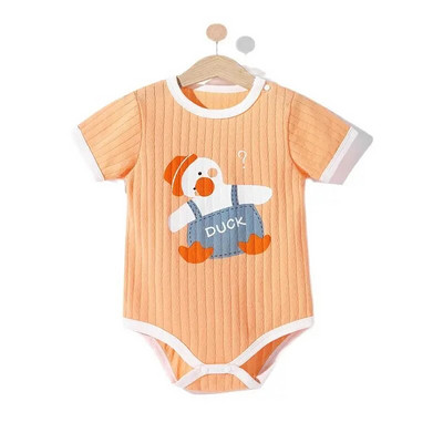 Lovely Cartoon Frog Newborn Παιδικές φόρμες Βρεφικά αγόρια για κορίτσια Rompers 2021 Unisex καλοκαιρινά ρούχα κοντά μανίκια 100% καθαρό βαμβάκι