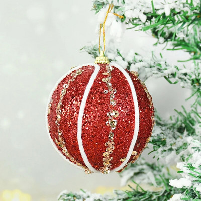 8 cm balta Ziemassvētku bumba Ziemassvētku eglītes rotājumi Ziemassvētku rotājumi mājām 2023. gada Jaungada eglītes dekoratīvās putuplasta bumbas, 3 gab./kaste