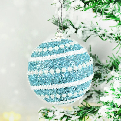 8 cm balta Ziemassvētku bumba Ziemassvētku eglītes rotājumi Ziemassvētku rotājumi mājām 2023. gada Jaungada eglītes dekoratīvās putuplasta bumbas, 3 gab./kaste