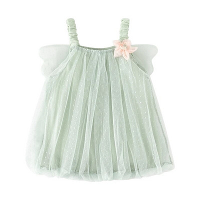 Φόρεμα Summer Toddler Wings Flowers Διχτυωτό φόρεμα για Princess Baby Girls φορέματα
