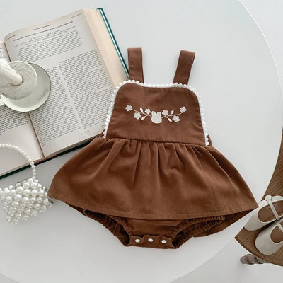 MILANCEL jauns rudens drēbju komplekts mazuļiem, jauks puķains bodijs, bantīte, kleita, meiteņu virsdrēbes