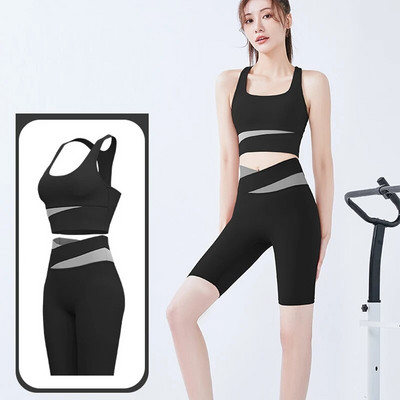 Sieviešu sporta zāles komplekts, 2 daļīgs jogas uzvalks sportam.