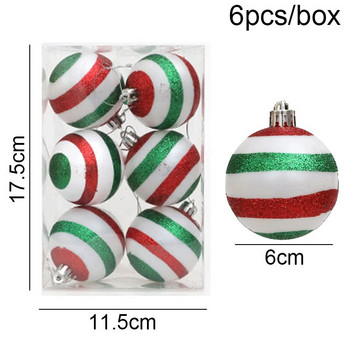 Χριστουγεννιάτικη διακόσμηση σπιτιού 2023 6τμχ/κουτί 6cm Χριστουγεννιάτικα στολίδια με μπάλα Πρωτοχρονιάς 2024 Δώρο Χριστουγεννιάτικο μενταγιόν Navidad Noel Natal