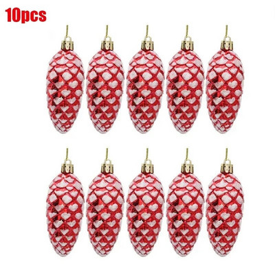 5GAB Ziemassvētku krāsotas priedes bumbas Priecīgus Ziemassvētku eglīšu rotājumi mājām Priedes piekaramie kuloni Ziemassvētku rotājumi Navidad Natal