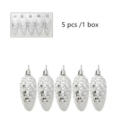 5GAB Ziemassvētku krāsotas priedes bumbas Priecīgus Ziemassvētku eglīšu rotājumi mājām Priedes piekaramie kuloni Ziemassvētku rotājumi Navidad Natal