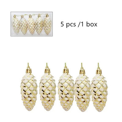 5GAB Ziemassvētku krāsotas priedes bumbas Priecīgus Ziemassvētku eglīšu rotājumi mājām Priedes piekaramie kuloni Ziemassvētku rotājumi Navidad Natal