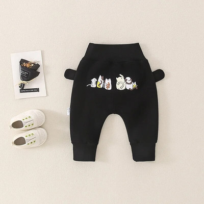 2023 Φθινόπωρο χειμερινό μωρό παντελόνι αγόρι καρτούν γάτα ελαστική μέση ρυθμιζόμενο καβάλο Παντελόνι νεογέννητο αγόρι βελούδινο παντελόνι για μικρά παιδιά