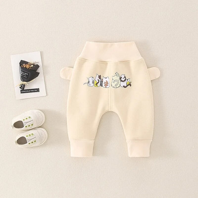 2023 Φθινόπωρο χειμερινό μωρό παντελόνι αγόρι καρτούν γάτα ελαστική μέση ρυθμιζόμενο καβάλο Παντελόνι νεογέννητο αγόρι βελούδινο παντελόνι για μικρά παιδιά