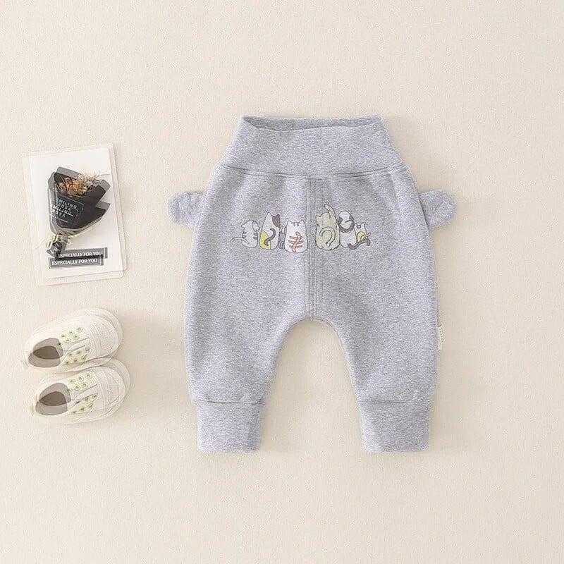 2023 Φθινόπωρο χειμερινό μωρό παντελόνι αγόρι καρτούν γάτα ελαστική μέση ρυθμιζόμενο καβάλο Παντελόνι νεογέννητο αγόρι βελούδινο παντελόνι για μικρά παιδιά