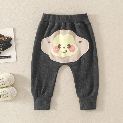 Κορεατικά Ins Φθινόπωρο παντελόνι για κοριτσάκια Βαμβακερό ελαστικό στη μέση Κινούμενα σχέδια μαϊμού βρέφη κοριτσίστικα παντελόνια εμπριμέ φαρδιά παντελόνια για νήπια